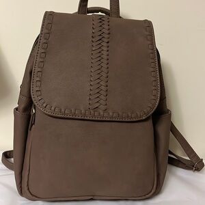 Revive vintage vegan leather, brown backpack, soft and lightweight, new